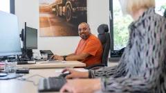 Two people at the office